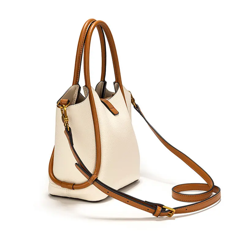 High Quality Soft Leather Ladies Bucket Bag Retro Fashionable Handbags Handheld Crossbody Women's bag