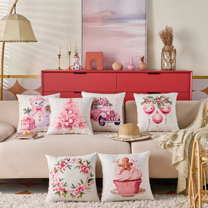 Couverture <span class=keywords><strong>de</strong></span> jet <span class=keywords><strong>de</strong></span> motif <span class=keywords><strong>de</strong></span> Noël <span class=keywords><strong>rose</strong></span> pour la décoration <span class=keywords><strong>de</strong></span> la maison-<span class=keywords><strong>Housse</strong></span> <span class=keywords><strong>de</strong></span> coussin <span class=keywords><strong>de</strong></span> canapé à technologie d'impression numérique - Product Image 1