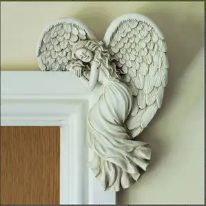 홈 장식 새로운 구속 천사 도어 프레임 장식품 각성 천사 날개 매달려 도어 프레임 수지 장식 장식품