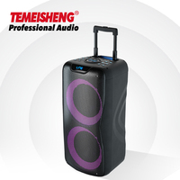 Altavoces de Fiesta Dobles de 8 Pulgadas y 1000w con Micrófono, Karaoke Activo para Exteriores, Altavoz Portátil con Luz LED