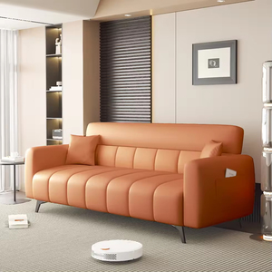 Dual-Use Modern Simple Design Multifunctional <strong>Leather</strong> Fabric <strong>Sofa</strong> <strong>Bed</strong> Reclining <strong>Storage</strong> for Small Apartment Bedroom Hotel Use - Product Image 3