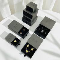 Boîte à bijoux haut de gamme avec sac, design gratuit, pour collier, bague, boucles d'oreilles, bracelet, petite boîte cadeau, boîtes en papier à tiroir coulissant