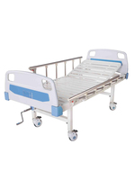 Lit d'hôpital manuel à 2 manivelles pour salle d'hôpital, lit de soins à deux fonctions pour maison de retraite avec matelas, tête de lit en ABS, cadre en acier