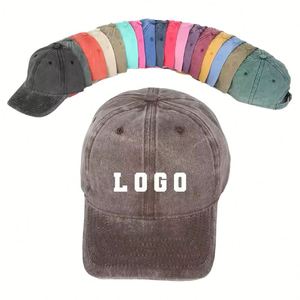 Casquette de baseball vintage non structurée 100 % coton, personnalisable, à 6 panneaux, brodée, style décontracté, avec logo tendance, effet délavé, pour la vente en gros - Product Image 1