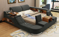 Lits en cuir de massage intelligents, style moderne minimaliste, tatami, lit double, lit de mariage, chambre principale, lit multifonction, grand lit, meubles sur mesure