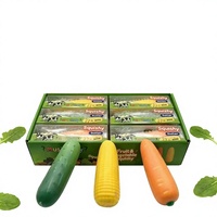Jouet anti-stress créatif en caoutchouc souple à rebond lent, en forme de légumes croustillants, pour la relaxation et la décompression, emballage en boîte, pour l'exportation