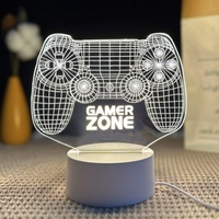 Lampe de bureau pour salle de jeux 3D personnalisée Console de jeux Veilleuse de chevet à LED avec icône