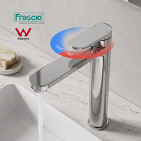 Frascio laiton corps monté sur pont eau chaude froide bassin robinet mélangeur cartouche en céramique robinet de salle de bain à un niveau