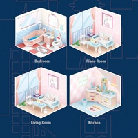Petit sac mystère DIY Maison de poupée Mini-monde, Jouet cadeau pour anniversaire, 9 modèles de chambres, Pack surprise à déballer