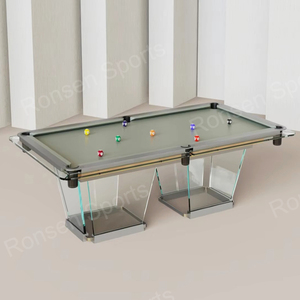 Bàn bida khung hợp kim nhôm thiết kế mới 2025, kiểu hiện đại, mặt kính pha lê, kích thước 8ft 9ft, loại kính, để bán - Product Image 2