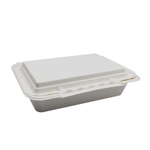 Caixa de Refeição para Viagem 9x6 de Bagaço, Livre de PFAS, Biodegradável, Tipo Clamshell, com Impressão de Logotipo Personalizada, Compostável, Segura para Micro-ondas, para QSR - Product Image 3