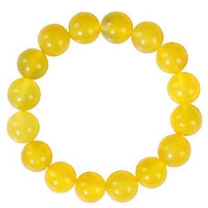 Yellow Agate <b>Bracelet</b> 12mm Unisex Single Strand Jewelry Gift - Product Image 5