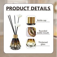 Bouteilles diffuseuses en verre transparent de 60 ml (2 oz), rechargeables, pour aromathérapie, pots de stockage de parfum, contenants DIY, bâtonnets de remplacement pour diffuseur à roseaux