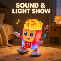 Nouveauté : Jouet musical écologique en forme de frites dansantes, avec son et lumière, batterie au lithium rechargeable 300 mAh