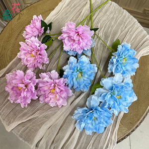 Fleurs de pivoine en soie artificielles, décoration de mariage, style romantique rêveur, bouquet multicolore pour cérémonie et accessoires photo - Product Image 2