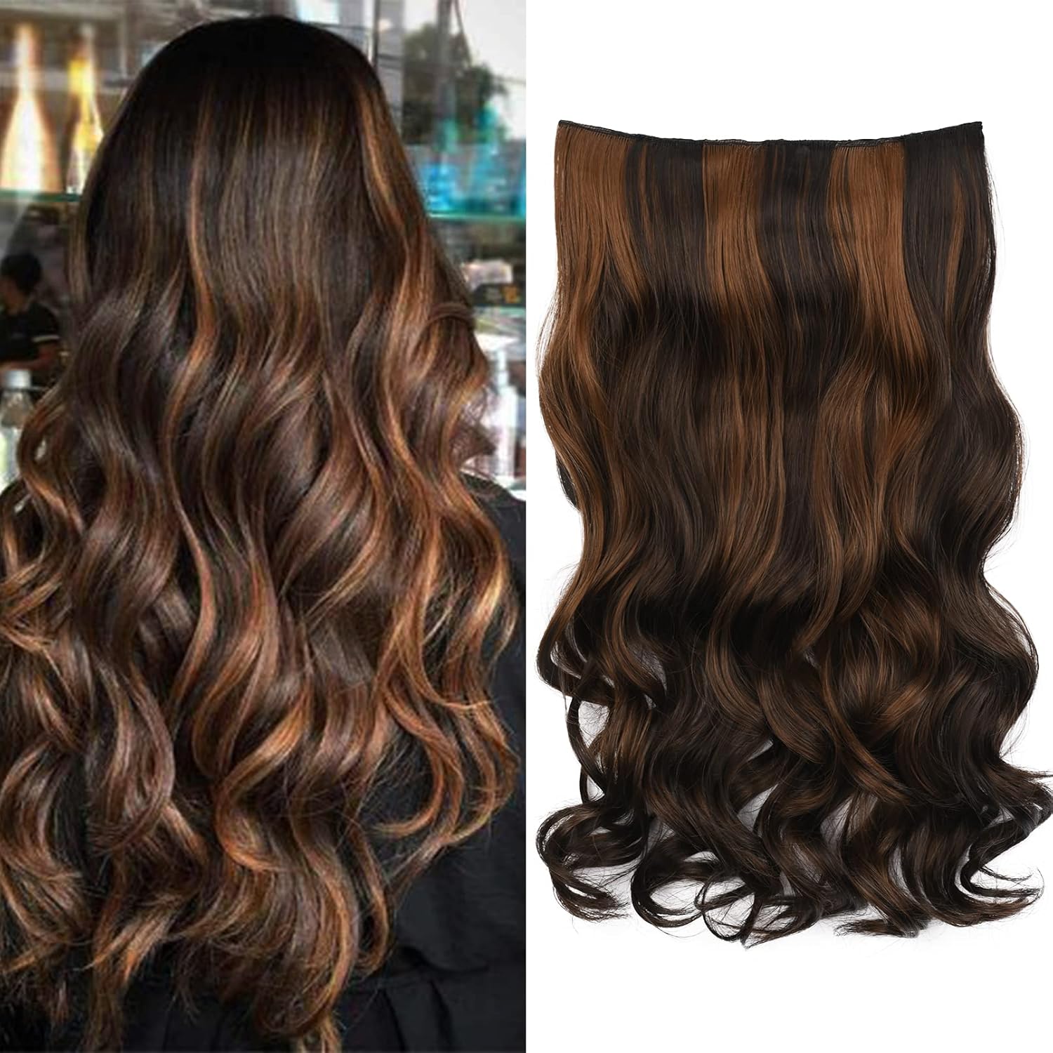 Dark brown-chestnut highlights