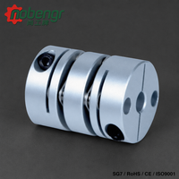 Accouplement léger à double diaphragme en alliage d'aluminium, double pince à disque 304, sans jeu, haute vitesse pour servomoteur, routeur CNC, entraînement pas à pas