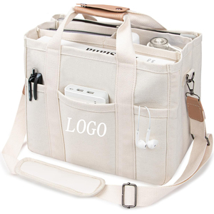 Sac à main en toile personnalisé, multi-poches, grande capacité, sac à bandoulière pour femmes, sacs fourre-<span class=keywords><strong>tout</strong></span> avec compartiments - Product Image 1