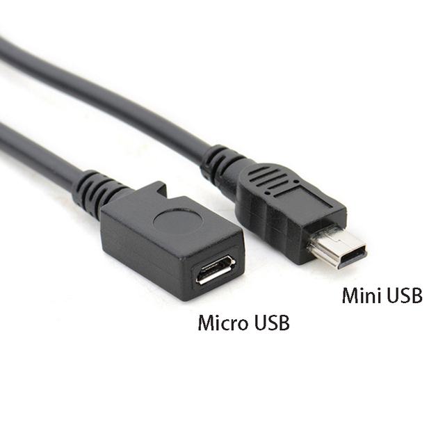 Micro USB Female to Mini USB Male Converter Data Charging Cable 8Pin to 5 PIN OD4.0mm Wire Smart Phone Tablet MP3 MP4 Cord
