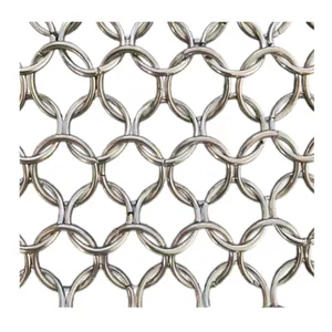 Grosir kustom Outdoor Stainless Steel galvanis rantai surat dekoratif logam layar Mesh cincin logam jala