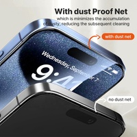 Protector de Pantalla de Vidrio Templado Antiestático ESD, Corte de Diamante, Biselado, Gorilla Glass para iPhone 16 15 14 13 Pro