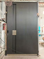 Puerta de Entrada Moderna de Acero Inoxidable Resistente, Impermeable y con Aislamiento Térmico para Uso Residencial en Exteriores, Sala de Estar, Dormitorio, Villa