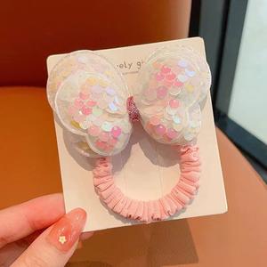 Élastique à cheveux brillant à nœud, très vendu, doux, pour petite fille, ne blesse pas les cheveux, très élastique, en gros - Product Image 6