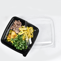9 "32oz jetable micro-ondable à emporter boîte en plastique PP repas préparé récipient d'emballage à emporter avec couvercle