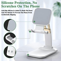 Support de téléphone de bureau flexible en alliage d'aluminium avec bras télescopique, logo personnalisé, port de charge réservé, angle et hauteur réglables