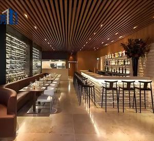 铝方管U型木纹吊顶砖防火粉末涂层悬挂式酒店大厅室内装饰 - Product Image 3