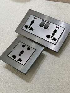 86 250v16a Cadre en Aluminium <span class=keywords><strong>Rocket</strong></span> Switch Brosse Gris Maison Moderne Français Européen Royaume-Uni Standard 13aUniversal Socket Dimmer Usb-type-c - Product Image 6