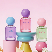 Flacons de parfum en verre de luxe vides HuiYu 30 ml, cylindriques, vert, jaune, rose, bleu, violet, avec pulvérisateur et fond épais pour emballage