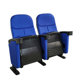 Sillas de teatro Jiarunde C-3, asientos en fila de tela azul para cine, escuela, auditorio - Product Image 1