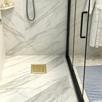 Rejilla de Drenaje Cuadrada Personalizada para Ducha, Removible, Resistente a la Corrosión, Base de Acero Inoxidable 304 y ABS, Fácil Instalación, para Baño