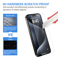 Protection d'écran en verre trempé anti-rayures et anti-chocs pour iPhone 13 14 15 16 17 Pro Max, fabriquée en usine OEM