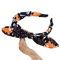 Serre-tête Noeud Halloween pour Femmes et Filles, Imprimé Citrouille, Fantôme, Toile d'Araignée, Accessoire Cheveux pour Fête, Cosplay et Déguisement