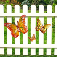 Décorations murales papillon en métal, sculpture de décoration murale papillon suspendue pour jardin extérieur pour la maison, la chambre à coucher et le salon