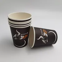 Black Disposable Paper Hot Coffee Beverage Cup with Custom Printed Logo