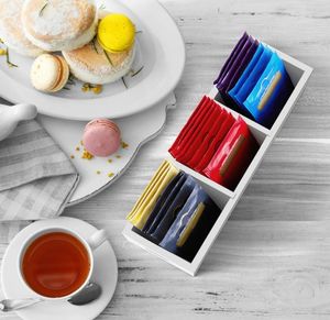 Organisateur de rangement en bois personnalisé coffrets cadeaux café Bage support boîte à thé organisateur avec compartiments - Product Image 5