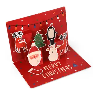 3D Santa Claus Holiday Merry Christmas Pop Up Greeting Card