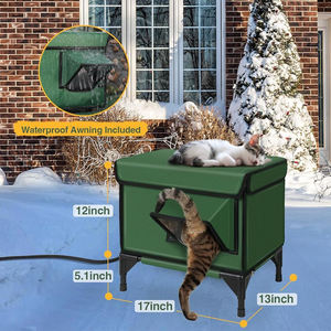 공장 도매 온열 고양이 집 및 애완 동물 매트 외부 방수 안전 야외 고양이 텐트 겨울 - Product Image 6