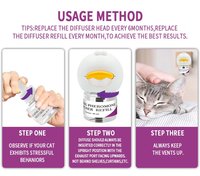Diffuseur avec imprimé personnalisé et formule calmant pour chats, recharge pour réduit l'anxiété, grattage, spray et cache les rayé