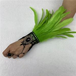 Artisan <strong>Feather</strong> Arm <strong>Cuffs</strong> Handmade Cyberpunk Decor for Festival Events and Edgy Fashion Show Props - Product Image 4