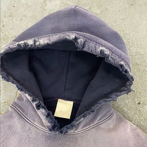 Produzione Personalizzata di Felpe con Cappuccio OEM in Cotone Pesante, Felpe con Effetto Vintage Lavato all'Acido per <span class=keywords><strong>Uomo</strong></span> - Product Image 2