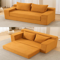 Canapé compressible Rosegia confortable sans pieds en mousse haute densité pour salon, appartement et villa