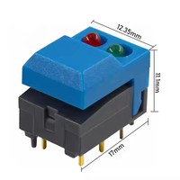 Interrupteur à bouton-poussoir électrique 16mm 2 broches LED normalement ouvert en plastique