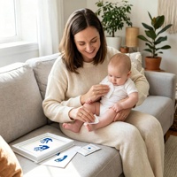 Kit de 3 empreintes de mains et de pieds de bébé sans encre, avec cartes de jalons de développement, un joli souvenir pour la fête prénatale