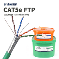 Câble FTP CAT5e professionnel 24AWG vert 1000 Mbps avec blindage en aluminium, câble RJ45 pour ordinateur portable, câble Ethernet Cat 5e, câble LAN Cat5e