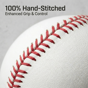 Balle de baseball officielle taille 9, en cuir pleine fleur blanc avec surpiqûres dorées, qualité supérieure pour les matchs. - Product Image 4