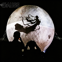 Ballon à hélium lumineux GAUSS à levitation aérienne avec projection, taille gonflée de 12 pieds, pour spectacle de festival sur le thème de la Lune